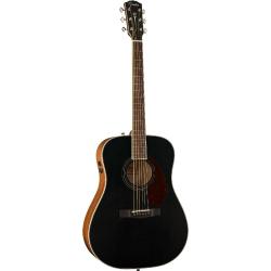 Электроакустическая гитара, цвет черный, кейс в комплекте FENDER PM-1E DREAD MAH, BLK TOP