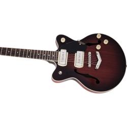 Полуакустическая гитара, цвет - коричневый GRETSCH G2655-P90 Streamliner Jr. Double-Cut P90 Claret Burst