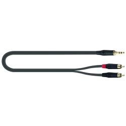 Компонентный кабель серии Just, 1 м, металлические разъёмы Mini Jack Male Stereo (3,5 mm) - 2RCA QUIK LOK JUST J352RCA 1