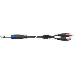 Компонентный кабель, 3 метра, разъёмы Stereo Jack Male - 2 RCA Male QUIK LOK SX12-3K