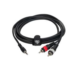 Готовый компонентный кабель, разъемы stereo mini jack папа (3,5) x 2 RCA, 3м, черный ROCKDALE XC-001-3M г