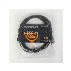 Готовый компонентный кабель, разъемы stereo mini jack папа (3,5) x 2 RCA, 3м, черный ROCKDALE XC-001-3M г