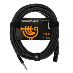 Готовый микрофонный кабель, разъемы XLR male X mono jack male, длина 10 м, черный ROCKDALE MN001-10M