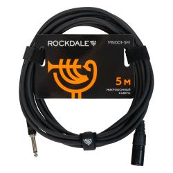 Готовый микрофонный кабель, разъемы XLR male X mono jack male, длина 5 м, черный ROCKDALE MN001-5M