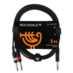 Готовый компонентный кабель, разъемы 2 mono jack - stereo jack, 3 метра ROCKDALE ROCKDALE-14S-3M