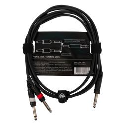 Готовый компонентный кабель, разъемы 2 mono jack - stereo jack, 2 метра ROCKDALE XC-14S-2M