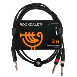 Готовый компонентный кабель, разъемы 2 mono jack - stereo jack, 2 метра ROCKDALE XC-14S-2M