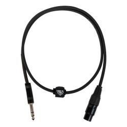 Готовый микрофонный кабель, разъемы XLR female X stereo jack male, длина 1 м, черный ROCKDALE XF001-1M