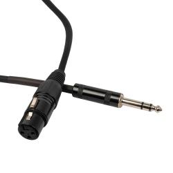 Готовый микрофонный кабель, разъемы XLR female X stereo jack male, длина 1 м, черный ROCKDALE XF001-1M