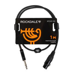 Готовый микрофонный кабель, разъемы XLR female X stereo jack male, длина 1 м, черный ROCKDALE XF001-1M