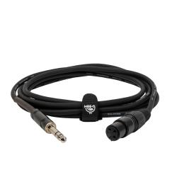 Готовый микрофонный кабель, разъемы XLR female X stereo jack male, длина 3 м, черный ROCKDALE XF001-3M