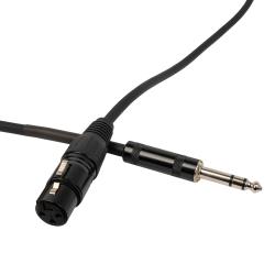 Готовый микрофонный кабель, разъемы XLR female X stereo jack male, длина 3 м, черный ROCKDALE XF001-3M