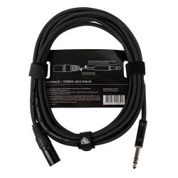 Готовый микрофонный кабель, разъемы XLR male X stereo jack male, длина 5 м, черный ROCKDALE XJ001-5M