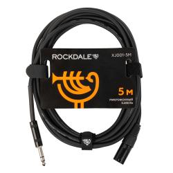 Готовый микрофонный кабель, разъемы XLR male X stereo jack male, длина 5 м, черный ROCKDALE XJ001-5M