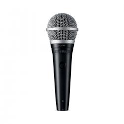 Кардиоидный вокальный микрофон c выключателем, с кабелем XLR -1/4' SHURE PGA48-QTR-E