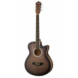 Акустическая гитара, с вырезом, коричневый санберст NARANDA HS-4040-TBS