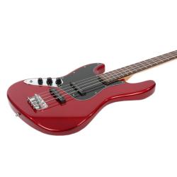 Бас-гитара леворукая, красная PRODIPE JMFJB80LHRACAR