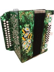 Гармонь Тульская-301М 25х25-III с двумя ремнями, зеленая ТУЛЬСКАЯ ГАРМОНЬ G-21-GR