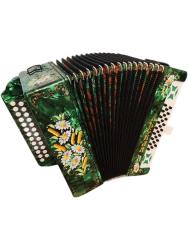 Гармонь Тульская-301М 25х25-III с двумя ремнями, зеленая ТУЛЬСКАЯ ГАРМОНЬ G-21-GR