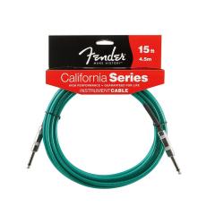 Инструментальный кабель 4,5 метра, цвет зеленый FENDER 15' Califirnia Instrument Cable Surf Green