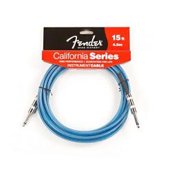 Инструментальный кабель 4,5 метра, цвет синий FENDER 15' Califirnia Instrument Cable Lake Placid Blue