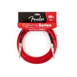 Инструментальный кабель 6 метров, цвет красный FENDER 20' Califirnia Instrument Cable Candy Apple Red