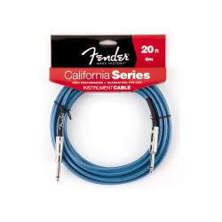 Инструментальный кабель 6 метров, цвет синий FENDER 20' Califirnia Instrument Cable Lake Placid Blue