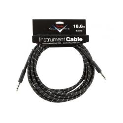 Инструментальный кабель, 5,5 м, чёрная твидовая оболочка FENDER Custom Shop 18.6' Instrument Cable Black Tweed