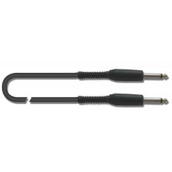 Готовый инструментальный кабель, 2 метра, разъемы Mono Jack прямые металлические, цвет черный QUIK LOK S200-2 BK