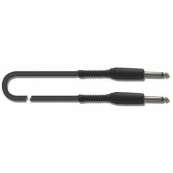 Готовый инструментальный кабель, 3 метра, разъемы Mono Jack прямые металлические, цвет черный QUIK LOK S200-3 BK