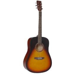 Акустическая гитара, дредноут, корпус липа, цвет скрипичный санбёрст, матовый BEAUMONT DG80/VS
