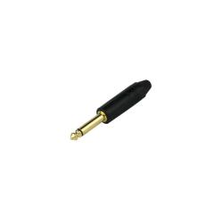 Джек моно, кабельный, 6.3 мм,  цвет черый, колпачок из термопластика,покрытие ко AMPHENOL QM2PB-AU
