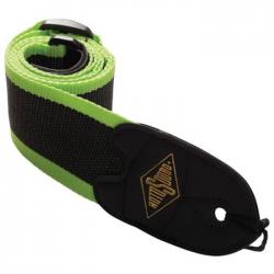 Ремень для гитары нейлон, черный с зеленой каймой ROTOSOUND STR11 Green Stripe Webbing Strap