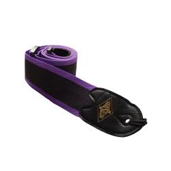 Ремень для гитары нейлон, черный с сиреневой каймой ROTOSOUND STR9 Lilac Stripe Webbing Strap