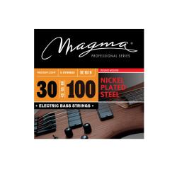 Струны для 5-струнной бас-гитары High C 30-100, Серия: Nickel Plated Steel, Калибр: 30-45-65-80-100, Обмотка: круглая, никелированая сталь, Натяжение: Medium Light. MAGMA STRINGS BE161N