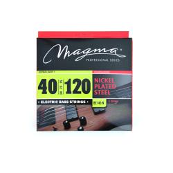 Струны для 5-струнной бас-гитары Low B 40-120, Серия: Nickel Plated Steel, Калибр: 40-60-75-95-120, Обмотка: круглая, никелированая сталь, Натяжение: Extra Light +. MAGMA STRINGS BE145N