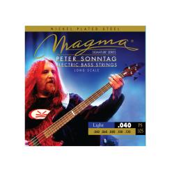 Струны для 5-струнной бас-гитары Low B Peter Sonntag 40-120, Серия: Signature, Калибр: 40-60-80-100-120, Обмотка: никелированная сталь, Натяжение: Light. MAGMA STRINGS PS105
