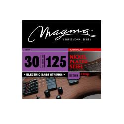 Струны для 6-струнной бас-гитары 30-125, Серия: Nickel Plated Steel, Калибр: 30-40-60-80-100-125, Обмотка: круглая, никелированая сталь, Натяжение: Light. MAGMA STRINGS BE156N
