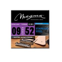 Струны для 7-струнной электрогитары 9-52, Серия: Stainless Steel, Калибр: 9-11-16-24-32-42-52, Обмот... MAGMA STRINGS GE200S