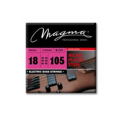 Струны для 8-струнной бас-гитары 45/18-105/50, Серия: Nickel Plated Steel, Обмотка: круглая, никелированая сталь, Натяжение: Medium. MAGMA STRINGS BE178N
