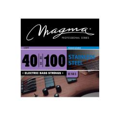 Струны для бас-гитары 40-100, Серия: Stainless Steel, Калибр: 40-60-80-100, Обмотка: круглая, нержавеющая сталь, Натяжение: Light. MAGMA STRINGS BE150S
