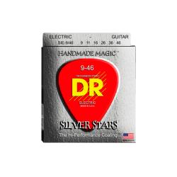 Струны для электрогитары, Калибр: 9-46, Серия: SILVER STARS™, Обмотка: посеребрёная/никелированая сталь, Покрытие: есть DR STRINGS SIE-9/46