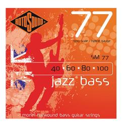 Струны для бас-гитары, монель, 40-100 ROTOSOUND SM77 Jazz Bass Flatwound Strings Monel