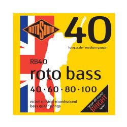 Струны для бас-гитары, никелевое покрытие, 40-100 ROTOSOUND RB40 Nickel Unsilked 40 60 80 100