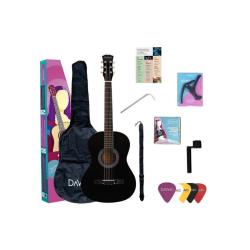 Набор гитариста: акустика, чехол, медиатор, вертушка, ремень, капо, струны DAVINCI DF-50A BK PACK