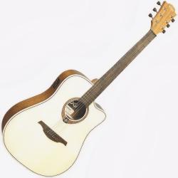 Электро-акустическая гитара, Дредноут с вырезом и пьезодатчиком, цвет натуральный LAG T-70D CE NAT