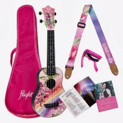 Комплект: укулеле, чехол,тюнер, струны, каподастр, ремень,сонгбук FLIGHT TUS-ALYONA SHVETZ dPACK 1