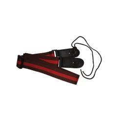 Ремень для укулеле, кожаные наконечники, регулировка длины, цвет коричневый с красной полосой SMIGER PE-A94-BBR