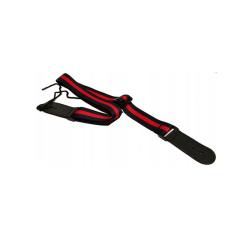 Ремень для улулеле, кожаные наконечники, регулировка длины, цвет черный с красной полосой SMIGER PE-A94-BС
