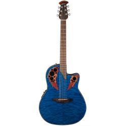 Гитара электроакустическая OVATION CE44P-8TQ Celebrity Elite Plus Mid Cutaway Trans Blue Quilt Maple